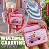 image:imageBentoheaven Bento Lunch Bag for Kids Large Insulated Tote GrayCoral Pink