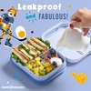 image:imageBentoheaven Kids Bento Lunch Box 3 Compartments 30 oz Coral PinkIce Blue