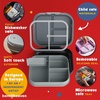 image:imageBentoheaven Kids Bento Lunch Box 3 Compartments 30 oz Coral PinkNight Gray