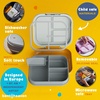 image:imageBentoheaven Kids Bento Lunch Box 3 Compartments 30 oz Coral PinkOrange Gray