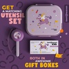 image:imageBentoheaven Kids Bento Lunch Box 3 Compartments 30 oz Ice BlueMauve