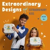 image:imageBentoheaven Kids Bento Lunch Box 3 Compartments 30 oz Ice BlueOrange Gray