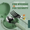 image:imageBentoheaven Kids Utensils Set with Case Reusable Fork amp Spoon DachshundGreen