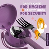 image:imageBentoheaven Kids Utensils Set with Case Reusable Fork amp Spoon DachshundMauve