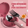 image:imageBentoheaven Kids Utensils Set with Case Reusable Fork amp Spoon DachshundRose Pink