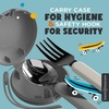 image:imageBentoheaven Kids Utensils Set with Case Reusable Fork amp Spoon DachshundSand Gray