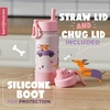 image:imageBentoheaven Kids Water Bottle Stainless Steel for Boys amp Girls OrangeCoral Pink