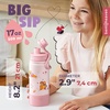 image:imageBentoheaven Kids Water Bottle Stainless Steel for Boys amp Girls OrangeCoral Pink