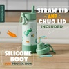 image:imageBentoheaven Kids Water Bottle Stainless Steel for Boys amp Girls OrangeGreen