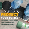image:imageBentoheaven Silicone Water Bottle Boot  Noise amp Scratch Protector Sleeve for 3inch Diameter Bottles Tumbler amp Cup 1740 oz Bottom Protective Bumpers Water Bottle AccessoriesGreen