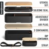 image:imageSet of 2 Premium Bento Boxes  Leakproof Stackable Microwave amp Dishwasher Safe Japanese Lunch Boxes with Utensils Dip Containers and Recipe EBook for Adults amp Kids
