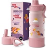 image:imageBentoheaven Kids Water Bottle Stainless Steel for Boys amp Girls OrangeCoral Pink