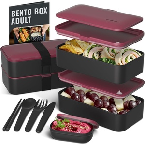 image:imageBentoheaven Bento Box Adult Stackable Lunch Box 40 oz Steel My HeartVery Berry