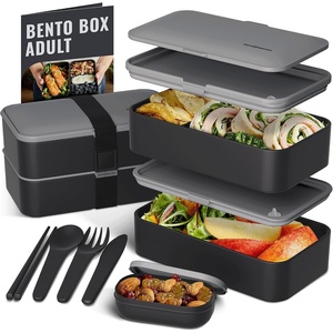 image:imageBentoheaven Bento Box Adult Stackable Lunch Box 40 oz Steel My HeartWhispering Gray