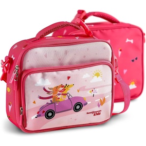 image:imageBentoheaven Bento Lunch Bag for Kids Large Insulated Tote GrayCoral Pink