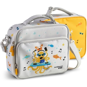 image:imageBentoheaven Bento Lunch Bag for Kids Large Insulated Tote GrayOrange Gray