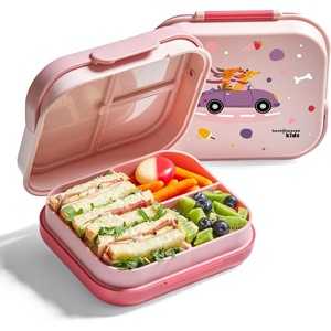 image:imageBentoheaven Kids Bento Lunch Box 3 Compartments 30 oz Coral PinkCoral Pink