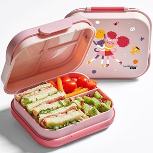 image:imageBentoheaven Kids Bento Lunch Box 3 Compartments 30 oz Coral PinkRose Pink