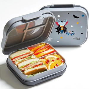 image:imageBentoheaven Kids Bento Lunch Box 3 Compartments 30 oz Ice BlueNight Gray