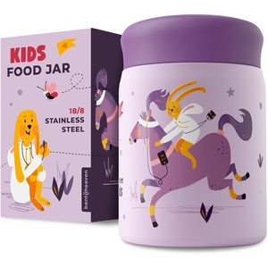 image:imageBentoheaven Kids Food Jar 10 oz Insulated Hot Food Container Coral PinkMauve