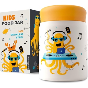 image:imageBentoheaven Kids Food Jar 10 oz Insulated Hot Food Container Rose PinkOrange Gray