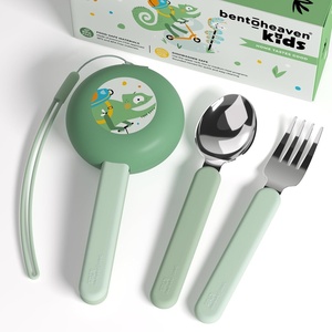image:imageBentoheaven Kids Utensils Set with Case Reusable Fork amp Spoon DachshundGreen