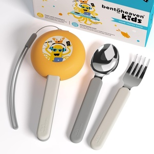 image:imageBentoheaven Kids Utensils Set with Case Reusable Fork amp Spoon DachshundOrange Gray