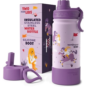 image:imageBentoheaven Kids Water Bottle Stainless Steel for Boys amp Girls OrangeMauve
