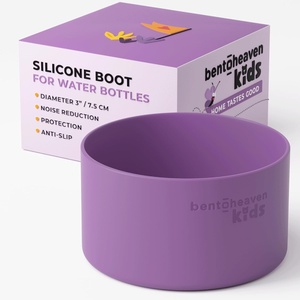 image:imageBentoheaven Silicone Water Bottle Boot  Noise amp Scratch Protector Sleeve for 3inch Diameter Bottles Tumbler amp Cup 1740 oz Bottom Protective Bumpers Water Bottle AccessoriesMauve