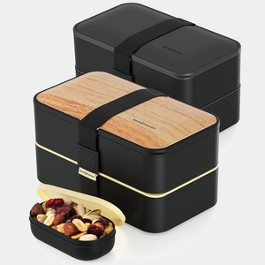 image:imageSet of 2 Premium Bento Boxes  Leakproof Stackable Microwave amp Dishwasher Safe Japanese Lunch Boxes with Utensils Dip Containers and Recipe EBook for Adults amp Kids
